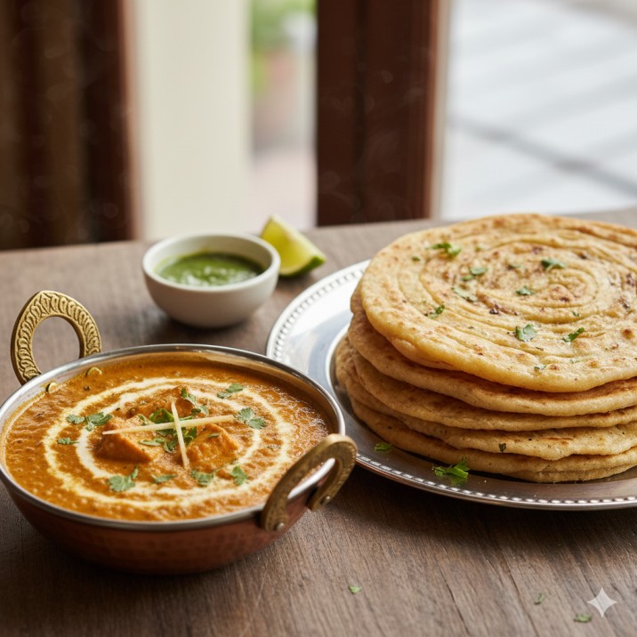 Paneer Butter Masala and Laccha Paratha